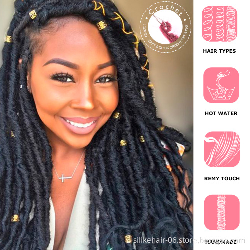 Silike Faux Locs curly Crochet Braids 14 18 Inch Soft Natural Synthetic Hair Extension 24 Stands/Pack Goddess Faux Locks Hair